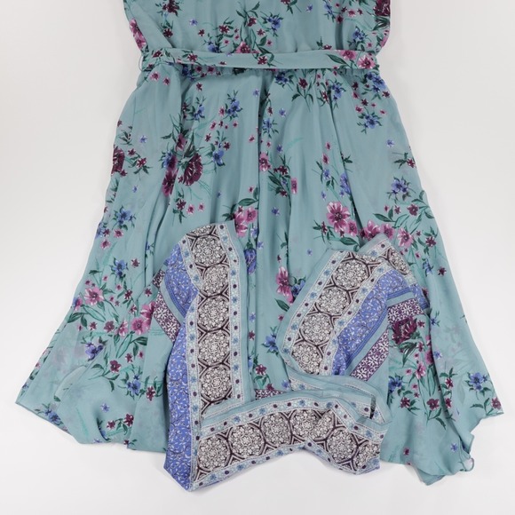 Lilt Women's Plus Halter Neck Keyhole Floral Chiffon Maxi Dress Blue XXXL (22.5) - Picture 10 of 12